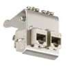 Adattatore per Moduli Keystone 2xRJ45 per guida DIN