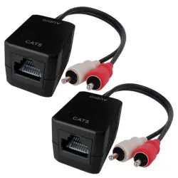 Convertitore Extender RJ45 Cat.5 2xRCA