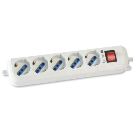 Multipresa 5 Posti Italiana Bipasso / Schuko Cavo 5m