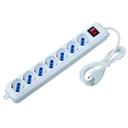 Multipresa 7 Posti Italiana Bipasso / Schuko Cavo 5m
