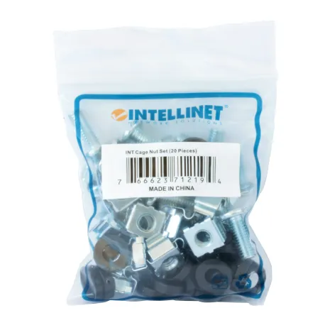 Kit Set 20 Viti, 20 Dadi e 20 Rondelle per Montaggio Rack Silver 