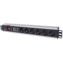 Multipresa per Rack 19'' 6 posti Spina Schuko
