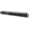 Multipresa per Rack 19'' 6 posti Spina Schuko