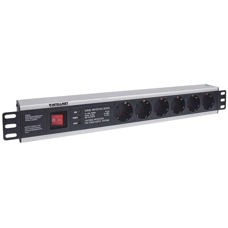 Multipresa per Rack 19'' 6 posti Spina Schuko