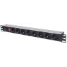 Multipresa per Rack 19'' 8 posti Spina Schuko