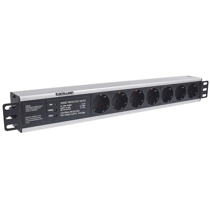 Multipresa per Rack 19'' 7 posti Spina Schuko