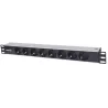 Multipresa per Rack 19'' 8 posti Spina Schuko