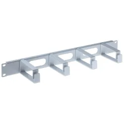 Pannello Passacavi 19'' 4 anelli in plastica 1U Grigio 