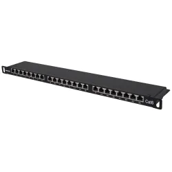 Pannello Patch 24 posti Cat6 FTP Nero