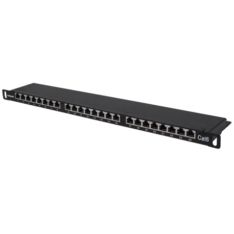 Pannello Patch 24 posti Cat6 FTP Nero