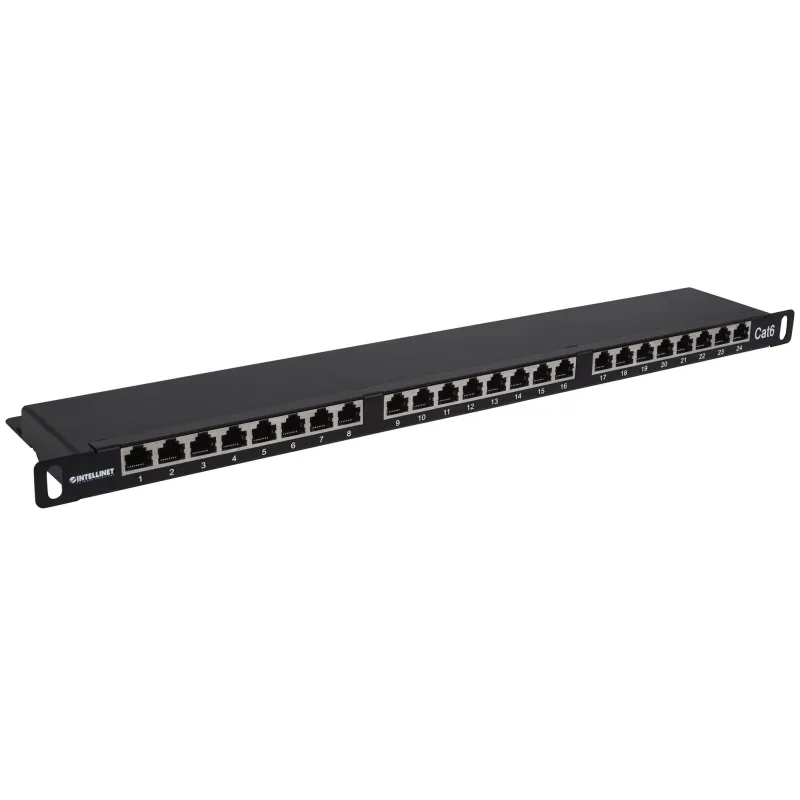 Pannello Patch 24 posti Cat6 FTP Nero