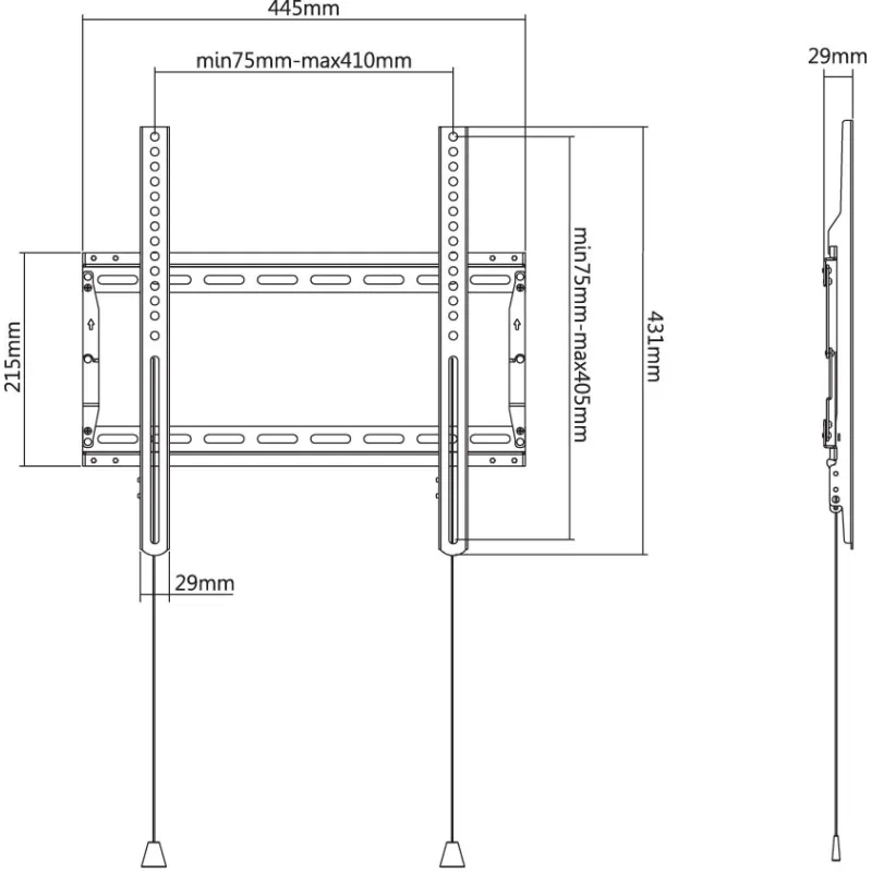Staffa a muro fissa TV LED LCD 32-70'' robusta e pieghevole 