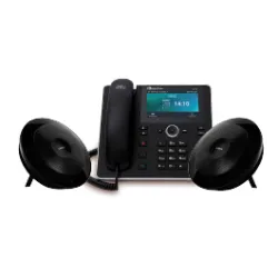 Audiocodes SfB 457D Huddle Room Solution (HRS) IP-Phone including two external mid-size speakers and external power supply