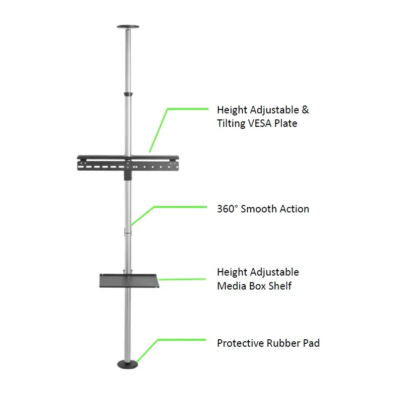 Supporto da Pavimento a Soffitto per TV LCD/LED/Plasma 37-70''