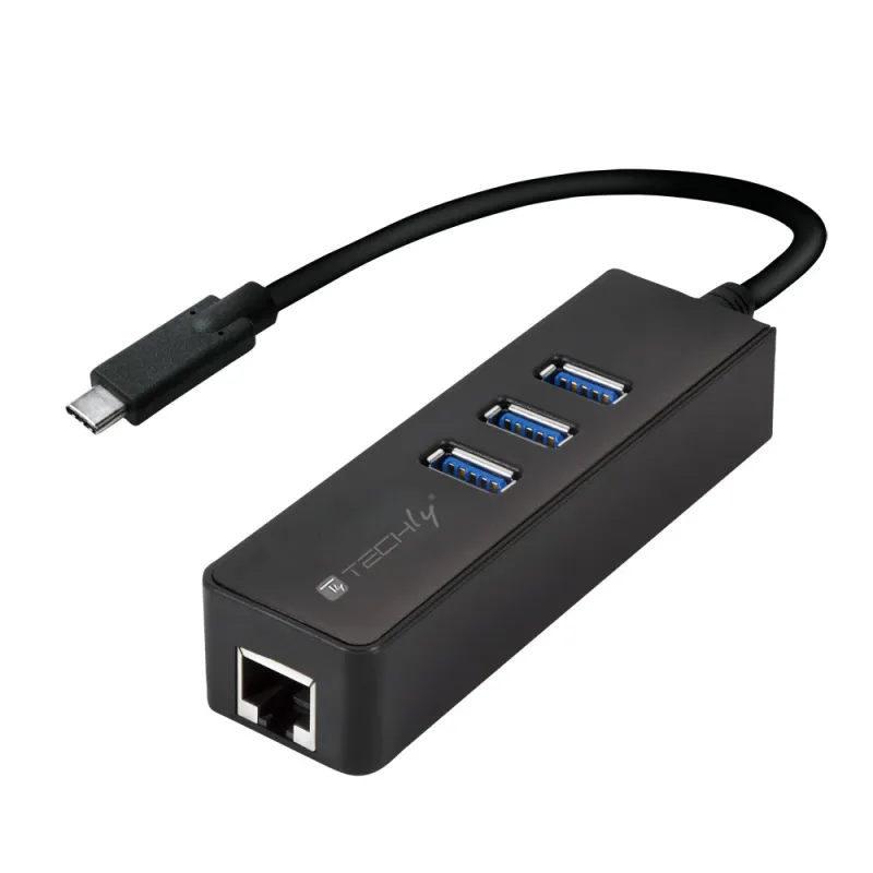 Adattatore Convertitore USB-C™ Ethernet Gigabit con Hub 3 porte USB-A 3.0 