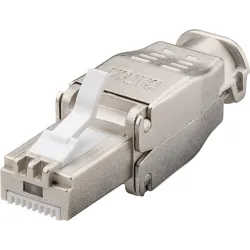 Plug RJ45 Cat.6A Schermato STP Tooless con fermacavo 