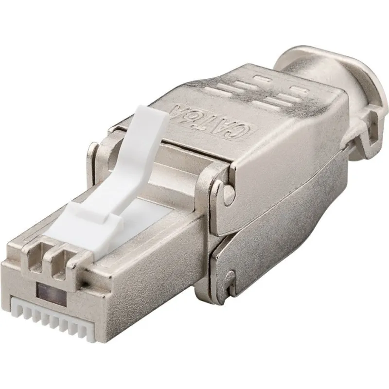 Plug RJ45 Cat.6A Schermato STP Tooless con fermacavo 