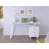 Scrivania per Computer con Tre Cassetti Bianco Lucido