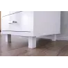 Scrivania per Computer con Tre Cassetti Bianco Lucido