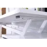 Scrivania per Computer con Tre Cassetti Bianco Lucido