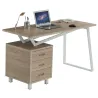 Scrivania per Computer con Tre Cassetti Bianco/Quercia