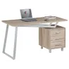 Scrivania per Computer con Tre Cassetti Bianco/Quercia