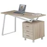 Scrivania per Computer con Tre Cassetti Bianco/Quercia