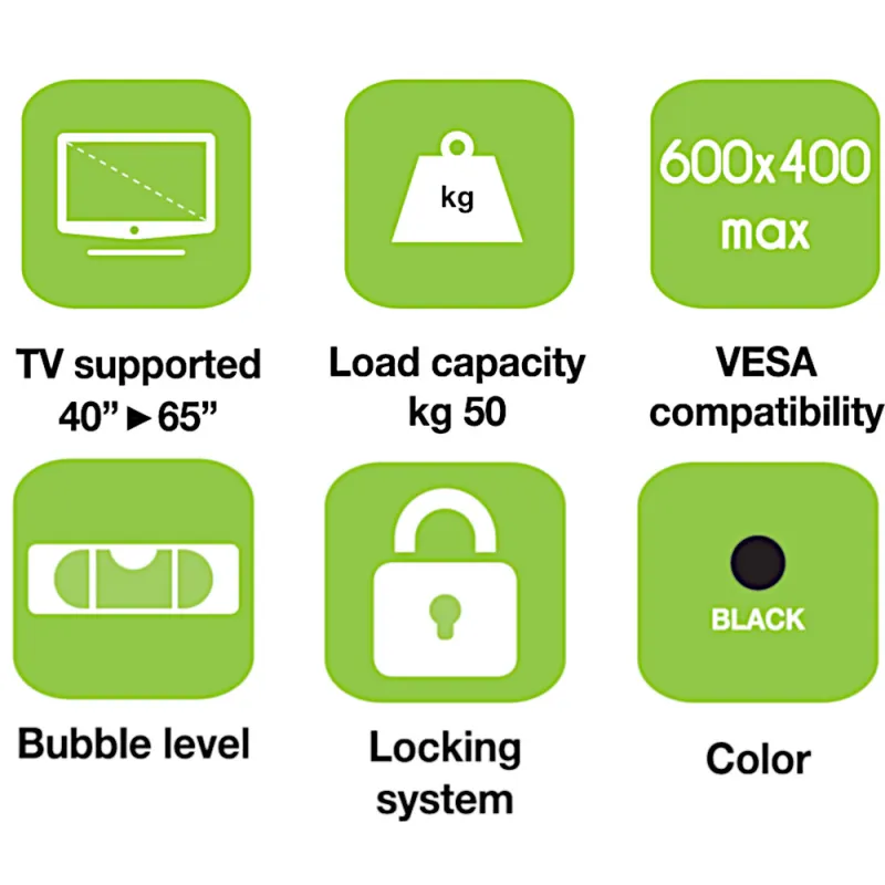 Staffa a Muro Inclinabile TV LED LCD 40-65''