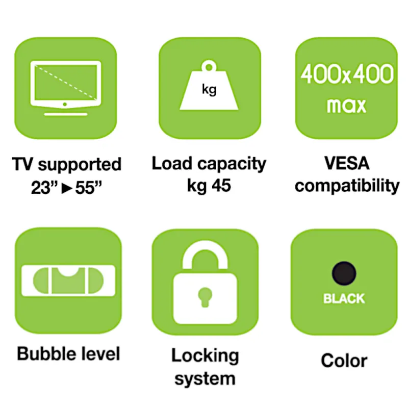 Staffa a Muro Inclinabile TV LED LCD 23-55''