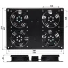 Gruppo di 4 Ventole a Soffitto per Rack 19'' NetRack
