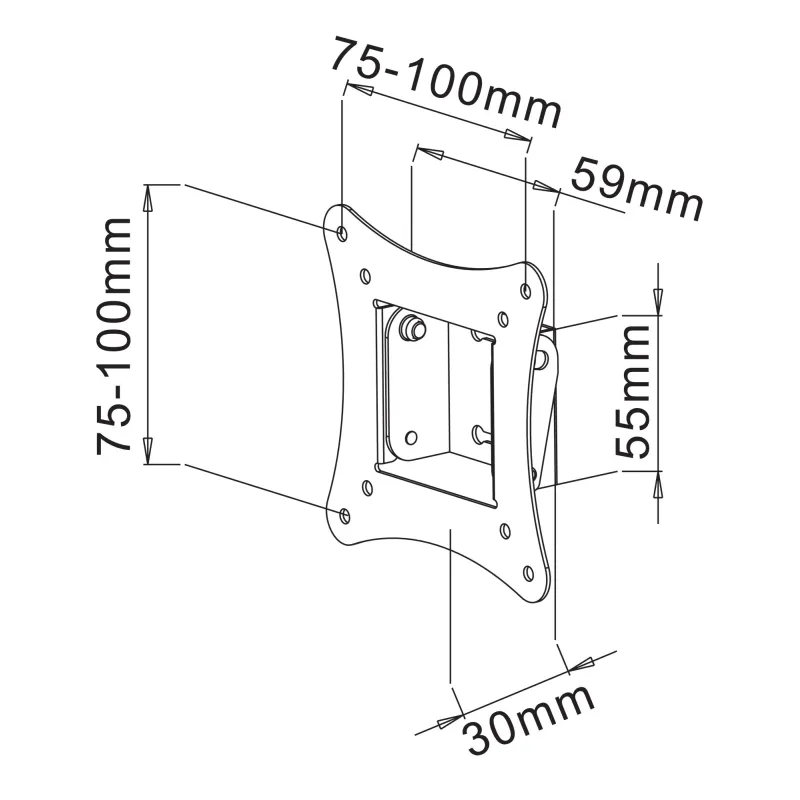Supporto a Muro Inclinabile per TV 13-30'' nero