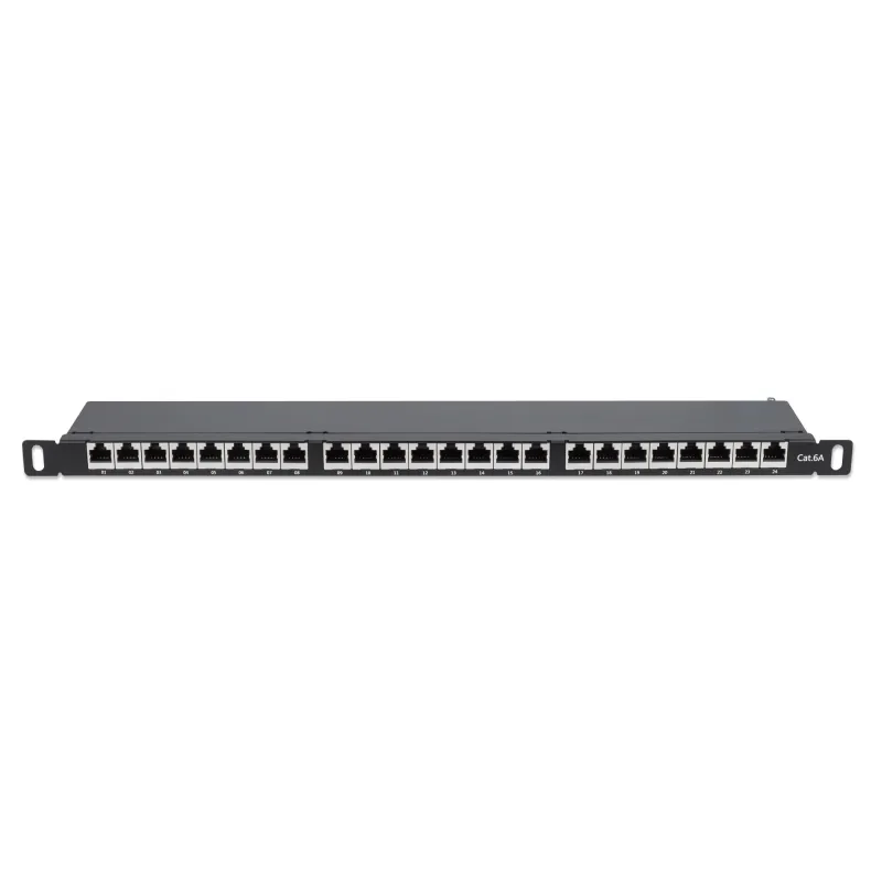 Pannello Patch 24 Posti 19'' Cat6a Schermato Nero
