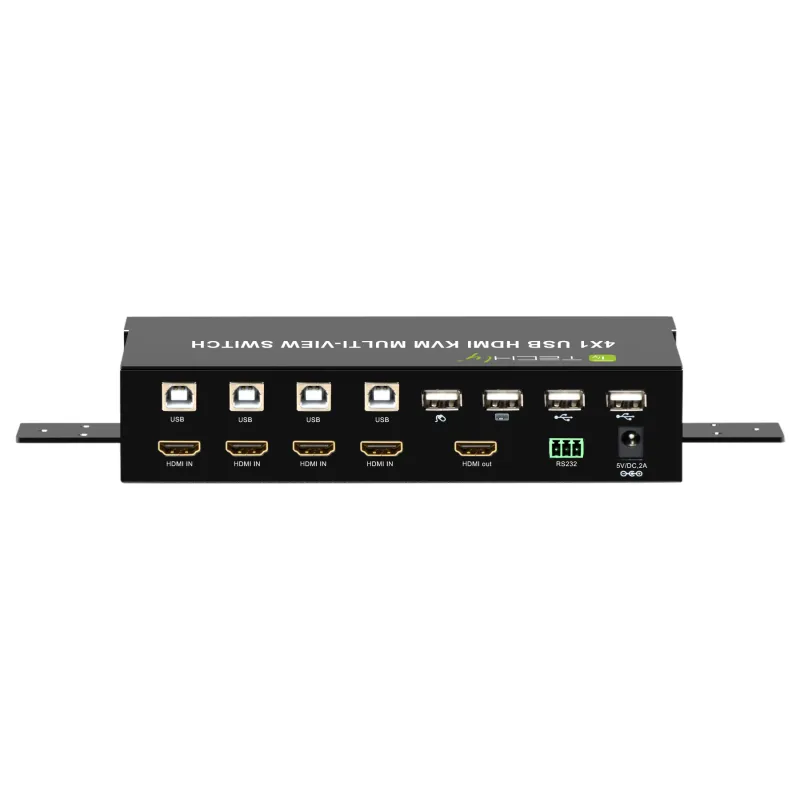 HDMI Switch 4x1 KVM Quad Multiviewer con Telecomando IR 1080p