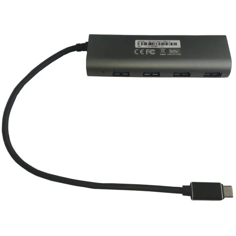 Hub USB-C 3.1 Gen1 SuperSpeed 4 Porte, Alluminio