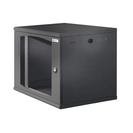 Armadio Rack 19'' a muro 6U sezione unica P 500mm Porta Grigliata Nero