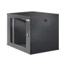 Armadio Rack 19'' a muro 6U sezione unica P 500mm Porta Grigliata Nero