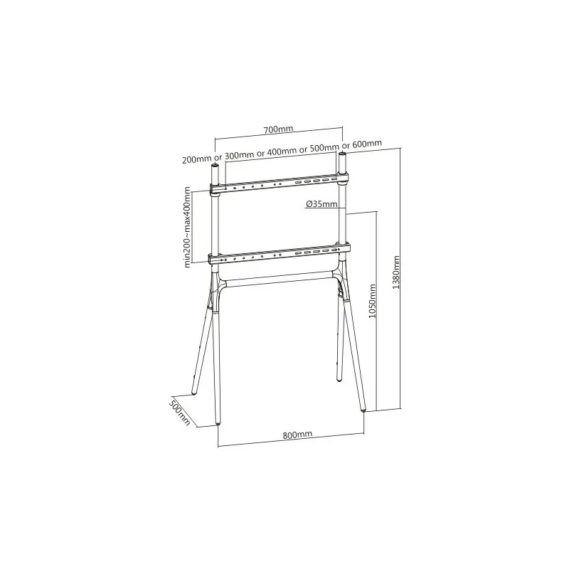 Supporto a Pavimento per TV LCD/LED/Plasma 49-70'' stile cavalletto