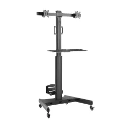 Trolley da Pavimento con Mensola e Porta CPU per 2 TV LCD/LED/Plasma 13-32''