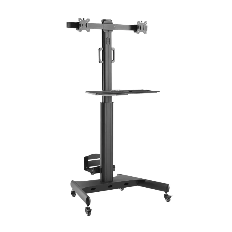 Trolley da Pavimento con Mensola e Porta CPU per 2 TV LCD/LED/Plasma 13-32''