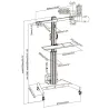 Trolley da Pavimento con Mensola e Porta CPU per 2 TV LCD/LED/Plasma 13-32''