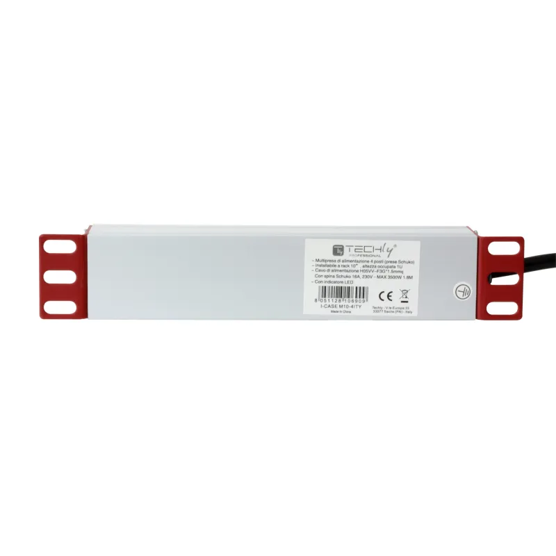 Multipresa Universale per Rack 10'' 4 posti Spina Schuko