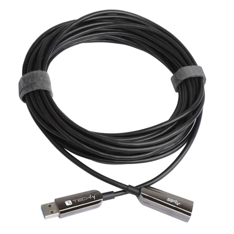 Cavo USB 3.0 SuperSpeed AOC in Fibra Ottica USB A M/F 10m Nero