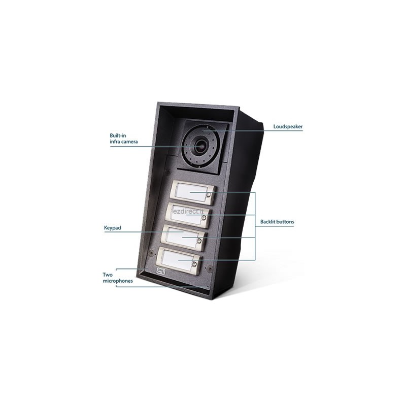 2N videocitofono HELIOS IP Force 4 tasti e telecamera