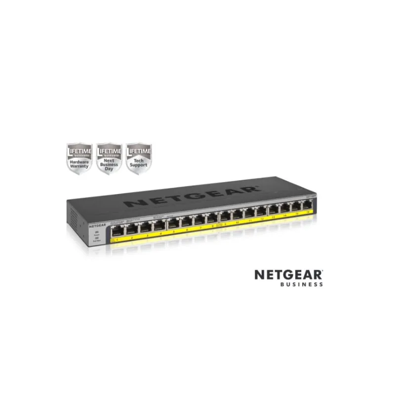 Netgear Switch 16 porte Poe Poe+ gigabit unmanaged GS116LP-100EUS