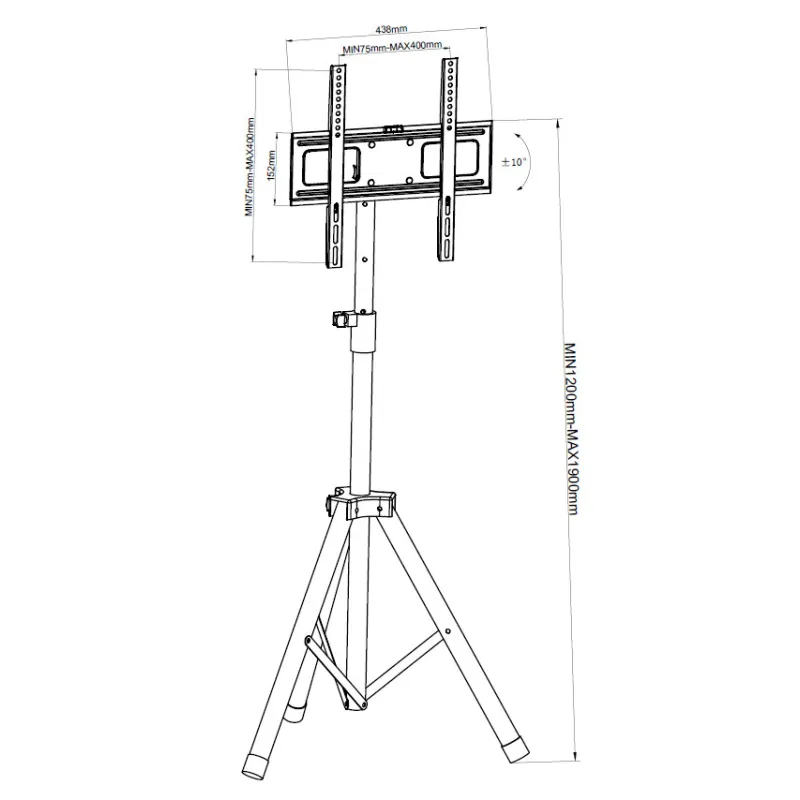 Supporto Treppiede Universale a Pavimento per TV 17-60''