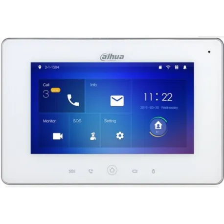 Dahua Videocitofono - Postazione interna - Touch Screen 7" 1024x600 - Camera 1MP - Wi-Fi - Plastica - Bianco