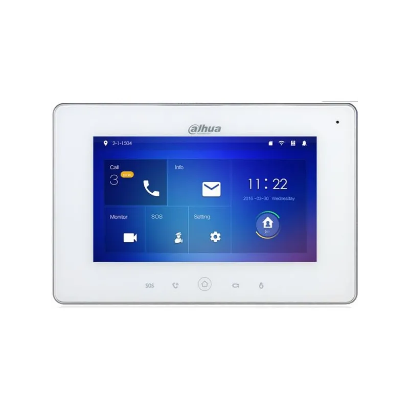 Dahua Videocitofono - Postazione interna - Touch Screen 7" 1024x600 - Camera 1MP - Wi-Fi - Plastica - Bianco