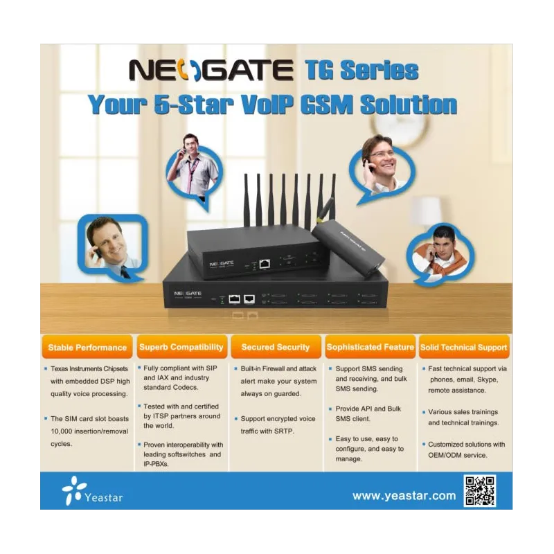 Yeastar Neogate TG800 GSM VoIP gateway 8 SIM