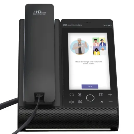 Audiocodes C470HDBW Microsoft Teams native Ip phone touchscreen