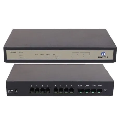 VoIP Gateway 8 fxo Dinstar DAG1000-8O 1 Wan 3 LAN